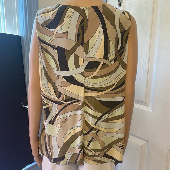 Y2K KASPER V Neck Babydoll Tank Top Jersey Knit Sleeveless Beach Summer Women16P - Picture 6 of 9